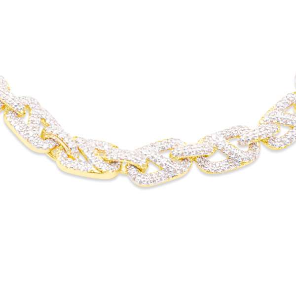 6mm 10K Iced Out Gold Diamond Chain 11.50CT