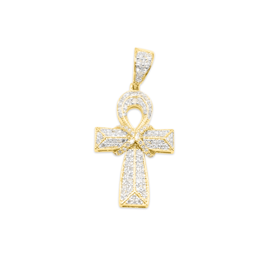 10K Cross Gold Diamond Pendant 0.75CT