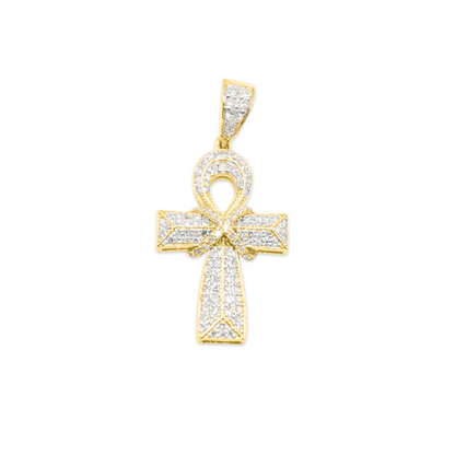 10K Cross Gold Diamond Pendant 0.75CT