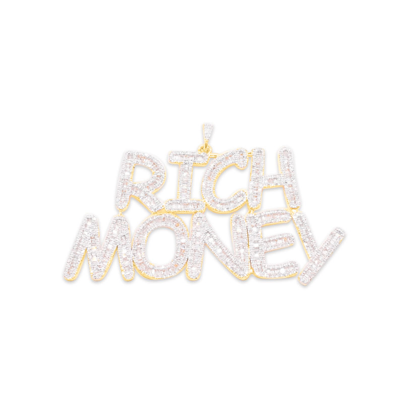 10K Gold Diamond Rich Money Pendant 5.00CT
