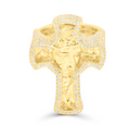 10K Gold Diamond Cross Men's Ring 5.50CT
