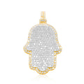 10K Gold Diamond Hamsa Pendant 5.75CT