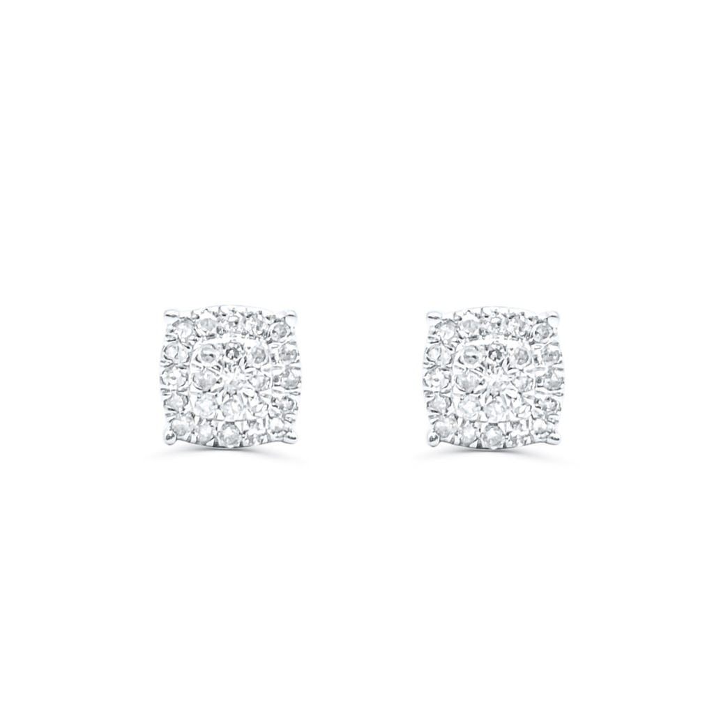 10K White Gold Diamond Earring
