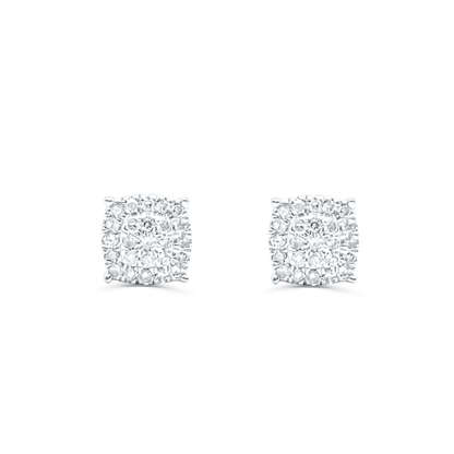 10K White Gold Diamond Earring