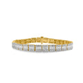 8mm 10K Gold Diamond Square Cut Baguette Bracelet