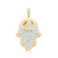 10K Gold Diamond Hamsa Pendant 7.00CT