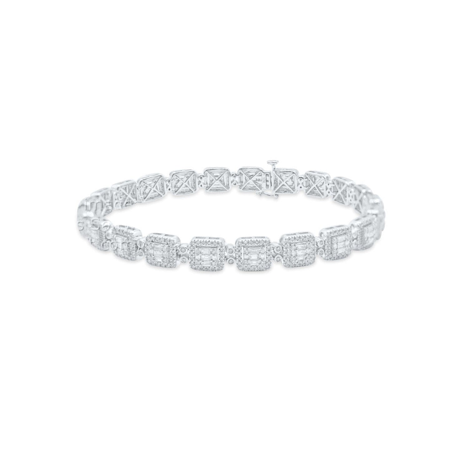 6.5mm 10K Gold Diamond Baguette Bracelet