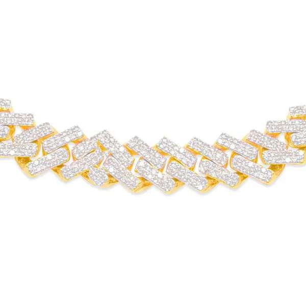 14mm 10K Gold Diamond Cuban Link Chain