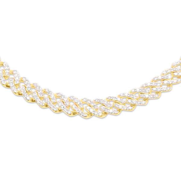 6mm 10K Iced Out Gold Diamond Chain