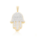 10K Gold Diamond Hamsa Pendant 8.50CT
