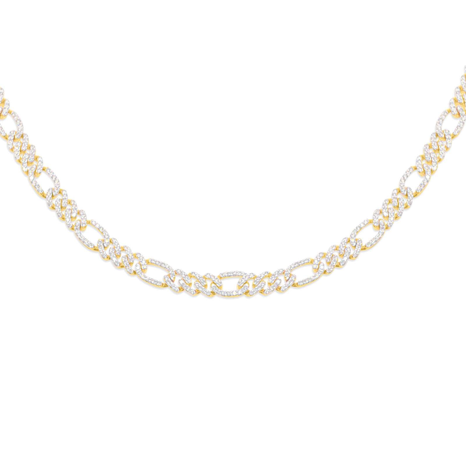 6mm 10K Iced Out Gold Diamond Chain