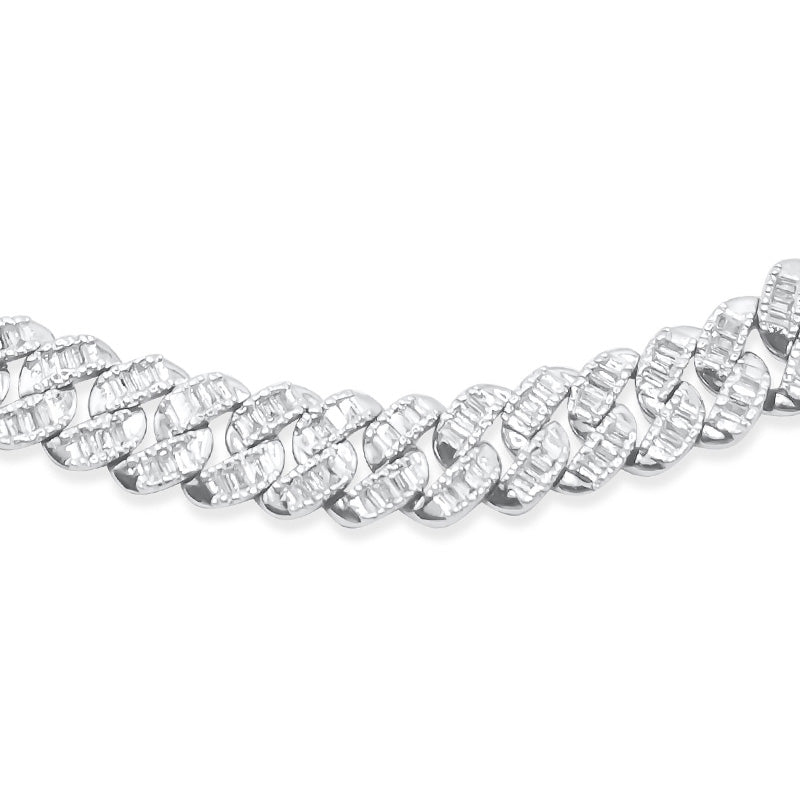 7mm 10K Gold Diamond Cuban Link Chain