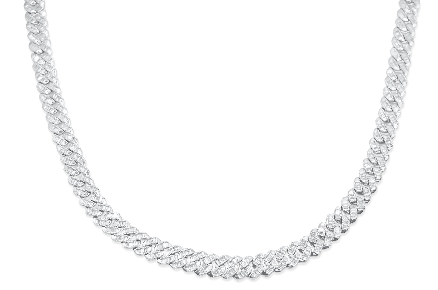 7mm 10K Gold Diamond Cuban Link Chain
