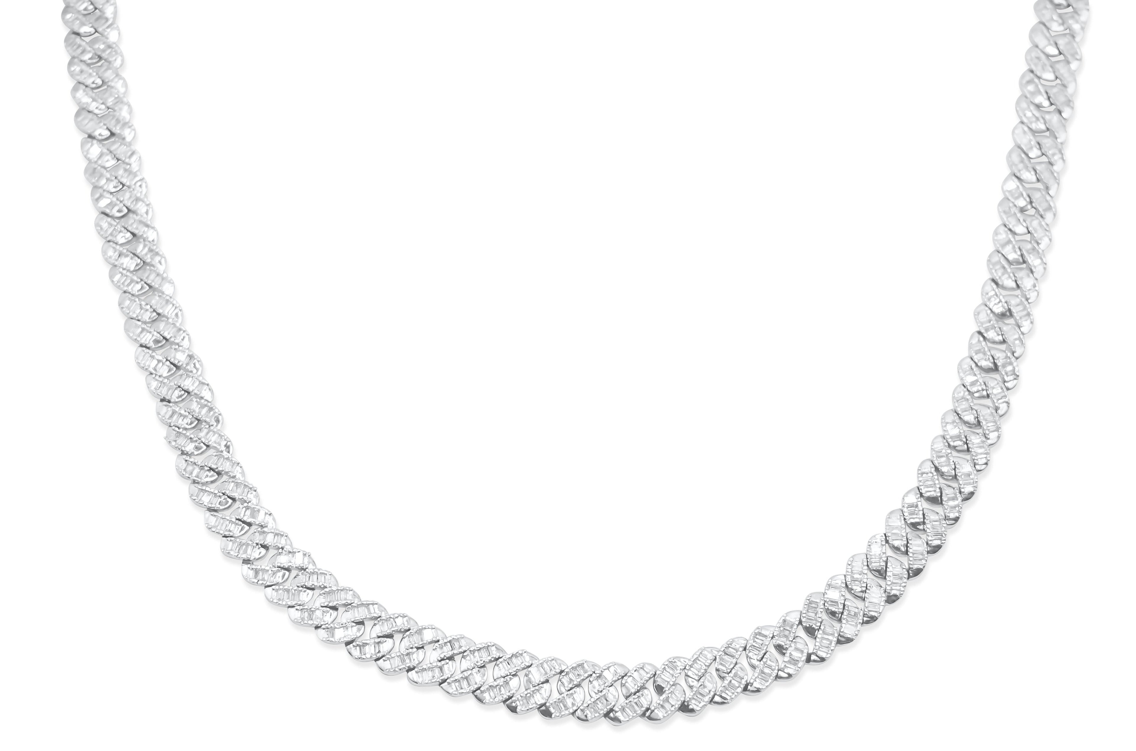 7mm 10K Gold Diamond Cuban Link Chain