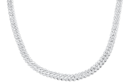 7mm 10K Gold Diamond Cuban Link Chain
