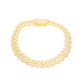 10mm 10K Gold Diamond Cuban Bracelet