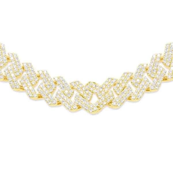 12mm 10K Gold Diamond Cuban Link Chain
