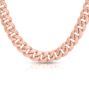 8mm 10K Hollow Gold Miami Cuban Chain