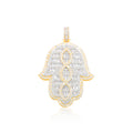 10K Gold Diamond Hamsa Pendant 9.40CT