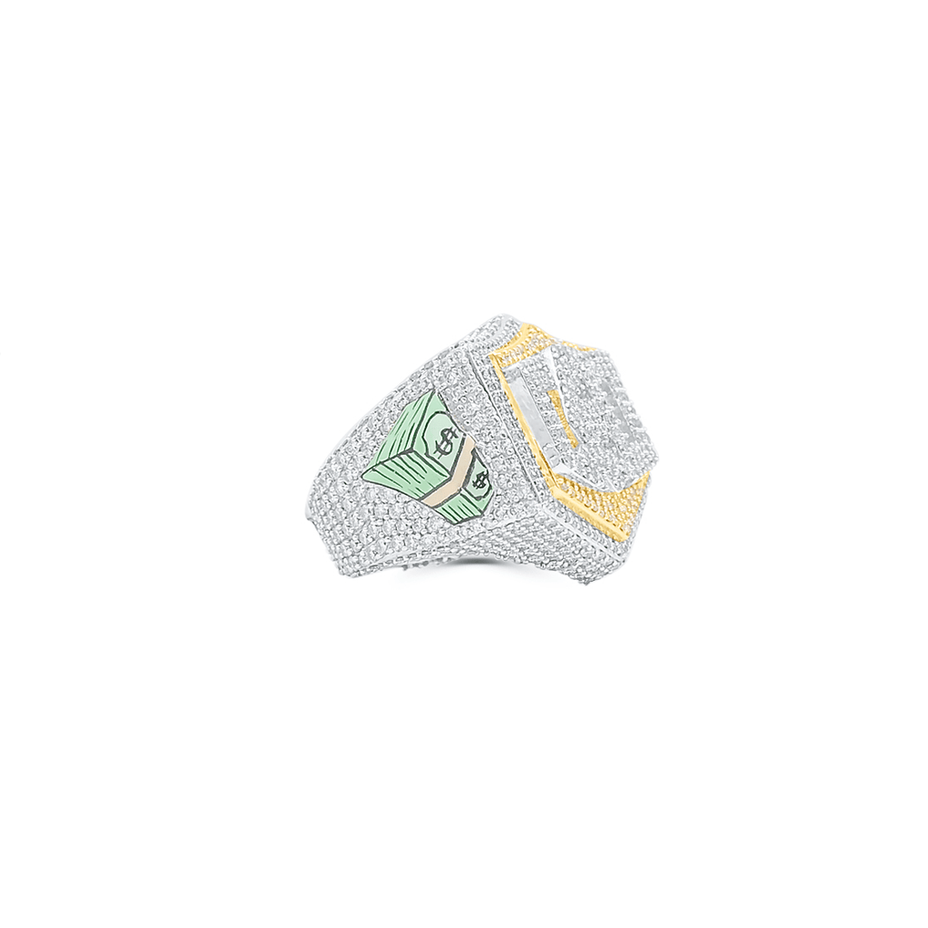 10K Gold Diamond CEO Men's Ring 9.50CT