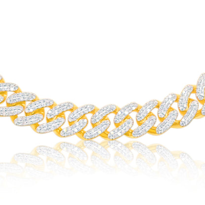 9.8mm 10K Gold Diamond Iced Out Infinity Link Chain