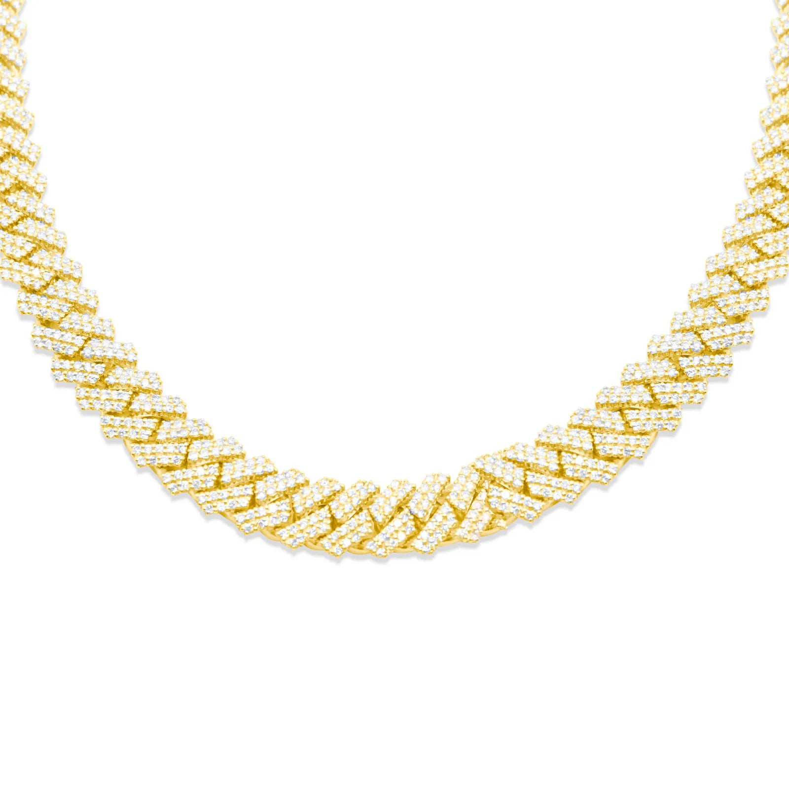 12mm 10K Gold Diamond Cuban Link Chain