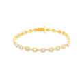 4mm 10K Gold Diamond Baguette Bracelet