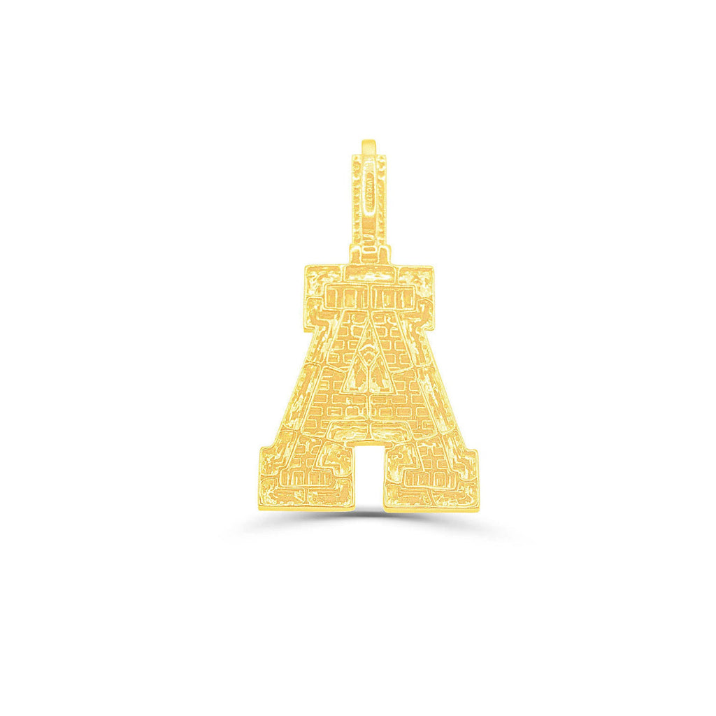 10K Gold Diamond Letter A Pendant