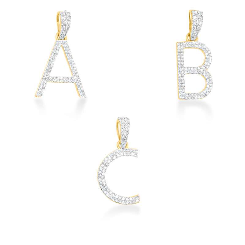 10K Yellow Gold Letter Initials Pendant