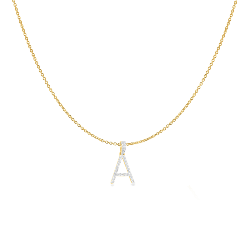10K Yellow Gold Letter Initials Pendant