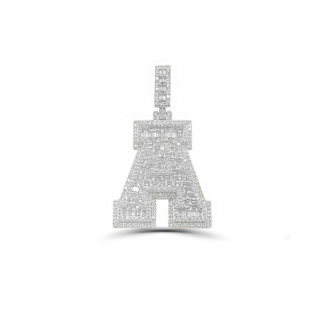 10K Gold Diamond Letter A Pendant