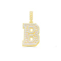 10K Gold Diamond Letter B Pendant