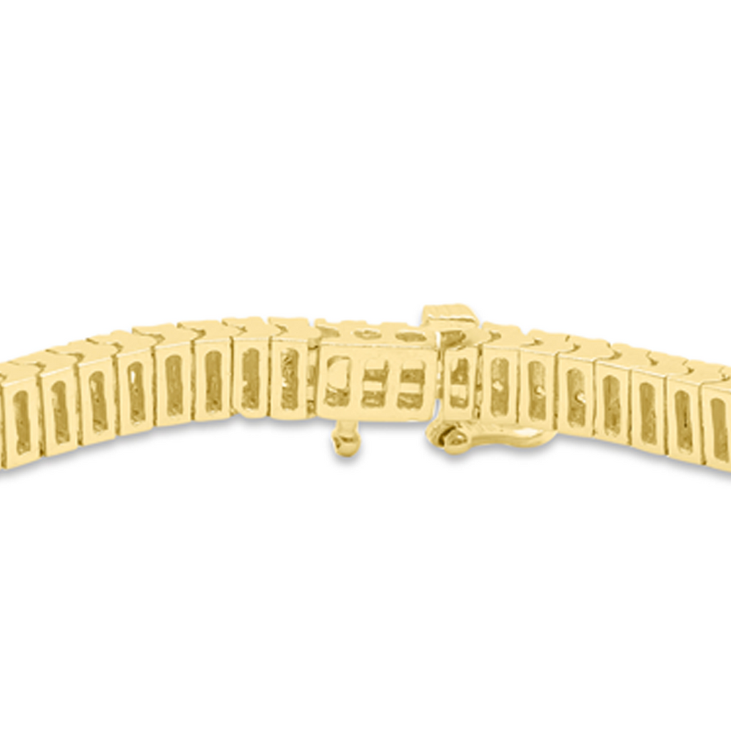 5mm 14k Yellow Gold 2 Row Tennis Bracelet