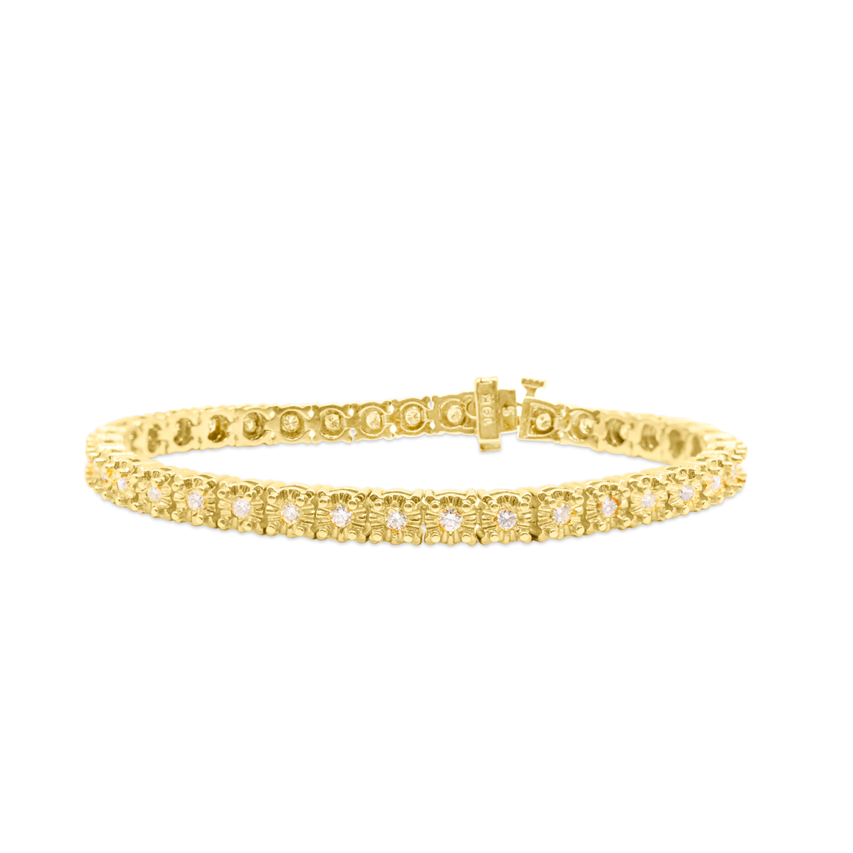 4.8mm 14K Yellow Gold Diamond Bracelet