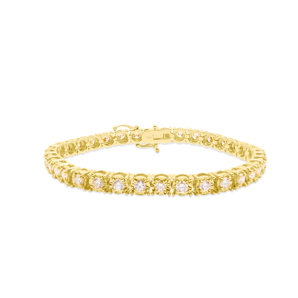 5.8mm 14K Yellow Gold Diamond Bracelet