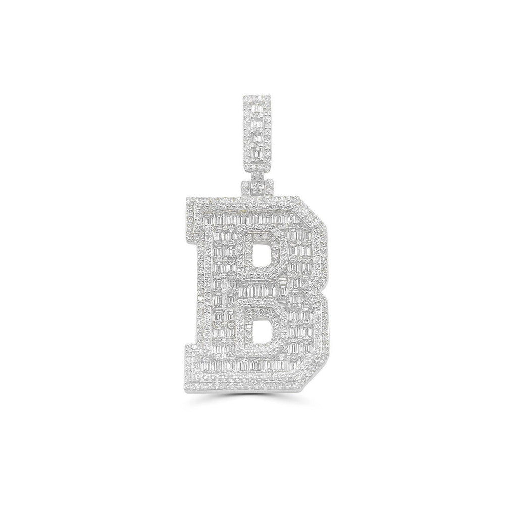 10K Gold Diamond Letter B Pendant