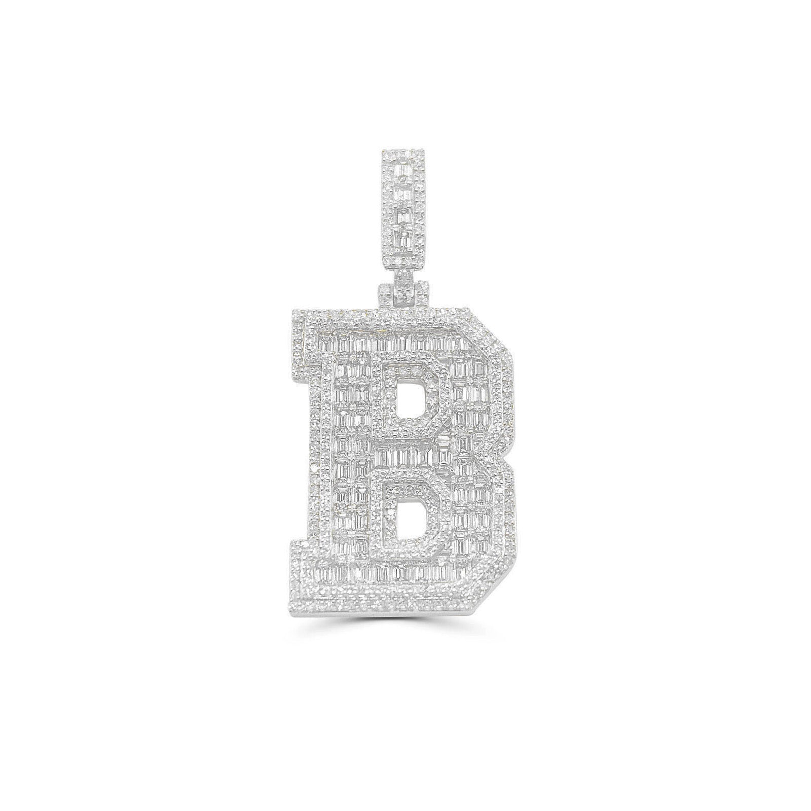 10K Gold Diamond Letter B Pendant