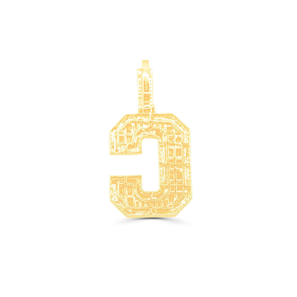 10K Gold Diamond Letter C Pendant