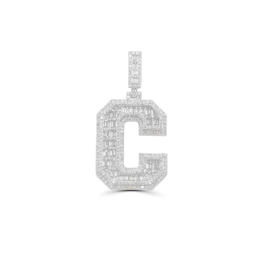 10K Gold Diamond Letter C Pendant