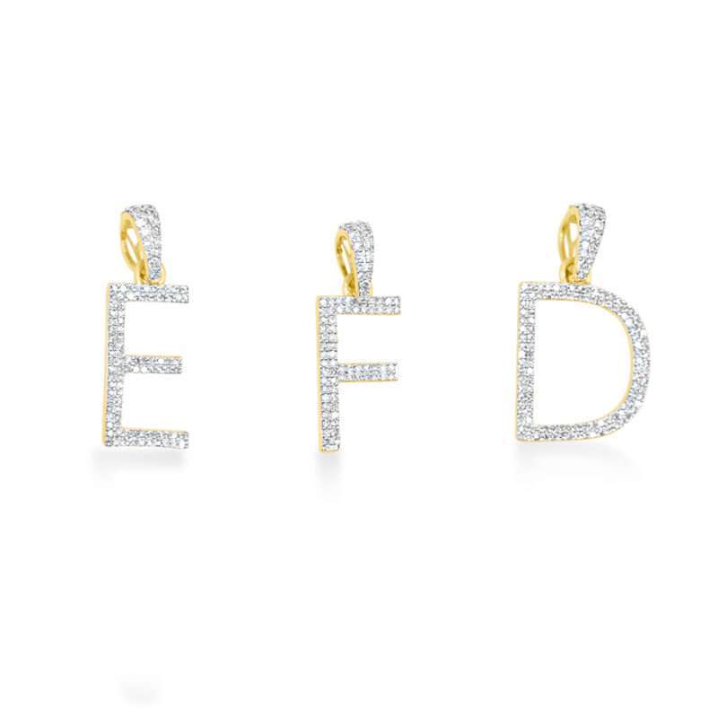 10K Yellow Gold Letter Initials Pendant