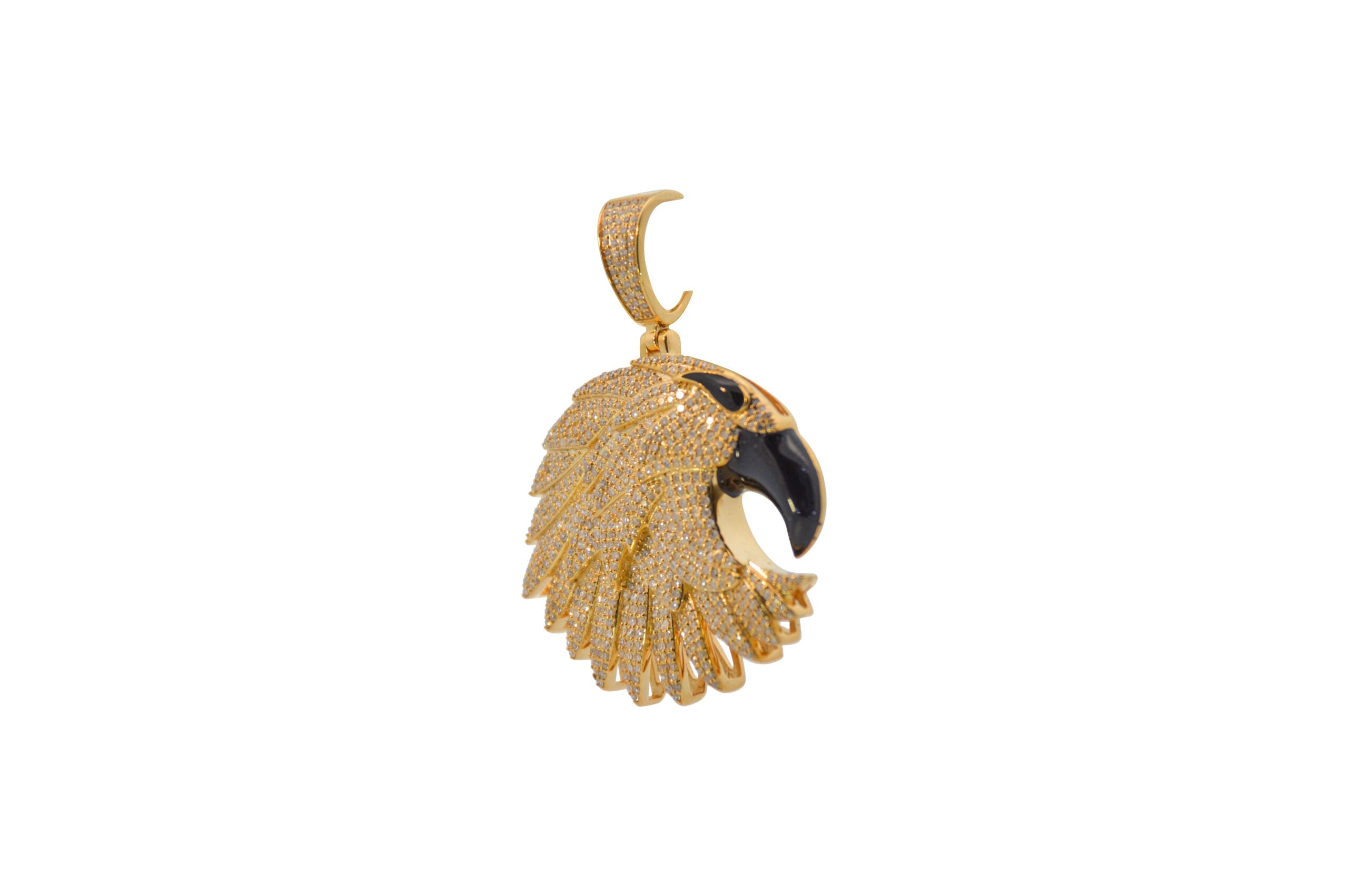 10K Yellow Gold Diamond Pendant For Men