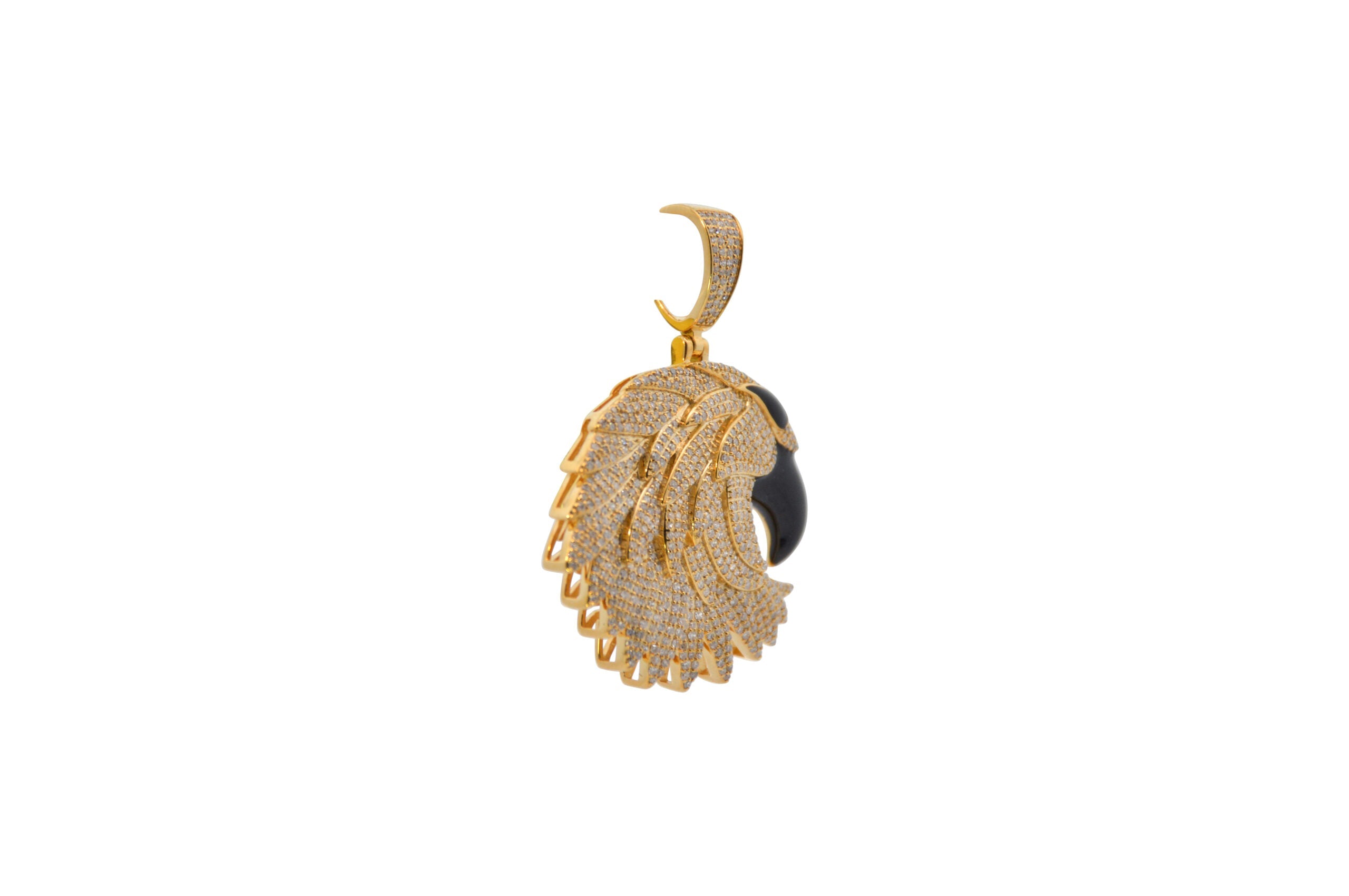 10K Yellow Gold Diamond Pendant For Men