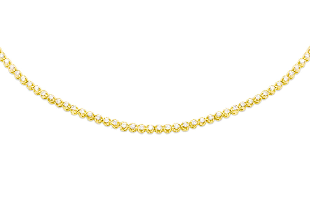 5mm 10K Mens Diamond Gold Tennis Chain