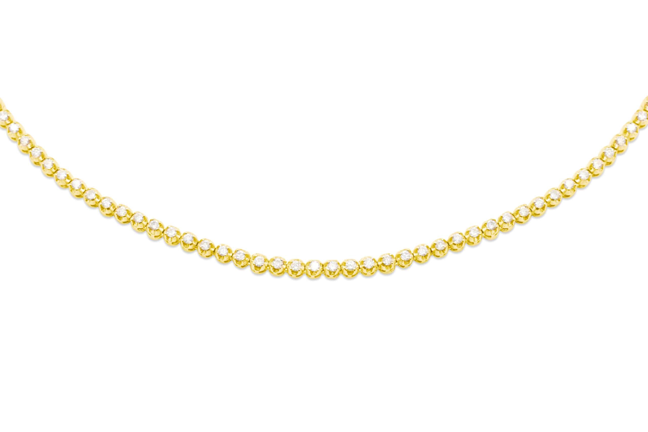 5mm 10K Mens Diamond Gold Tennis Chain