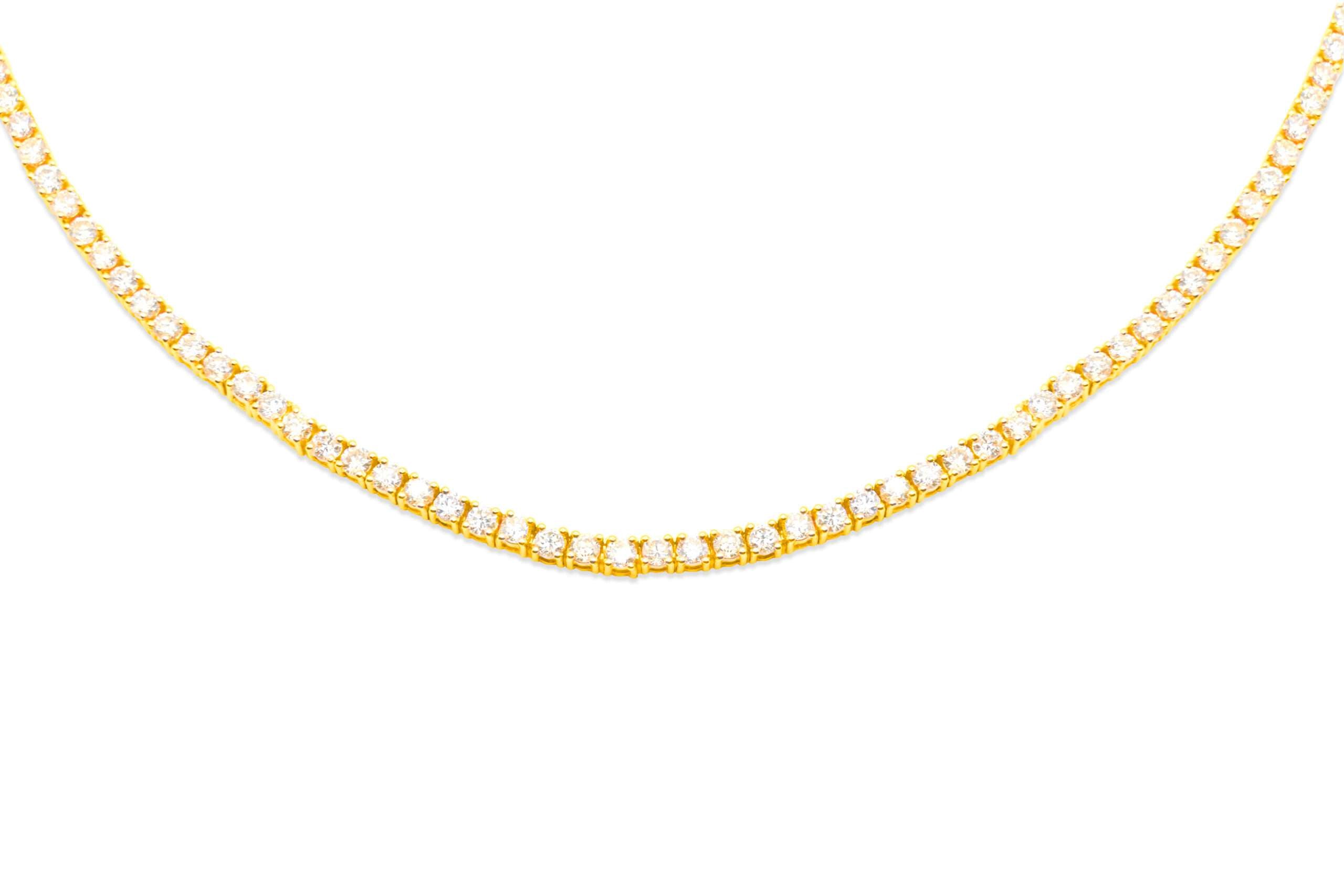5mm 10K Gold Diamond Tennis Chain