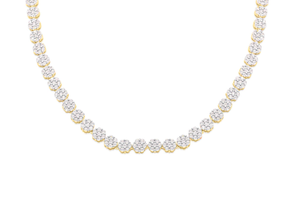 3.5mm 925 Tennis Gold Plate Diamond Necklace