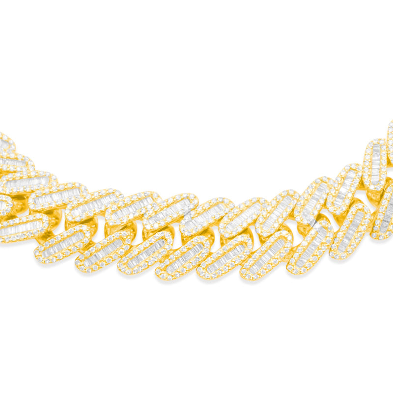 17mm 10K Gold Diamond Cuban Link Chain
