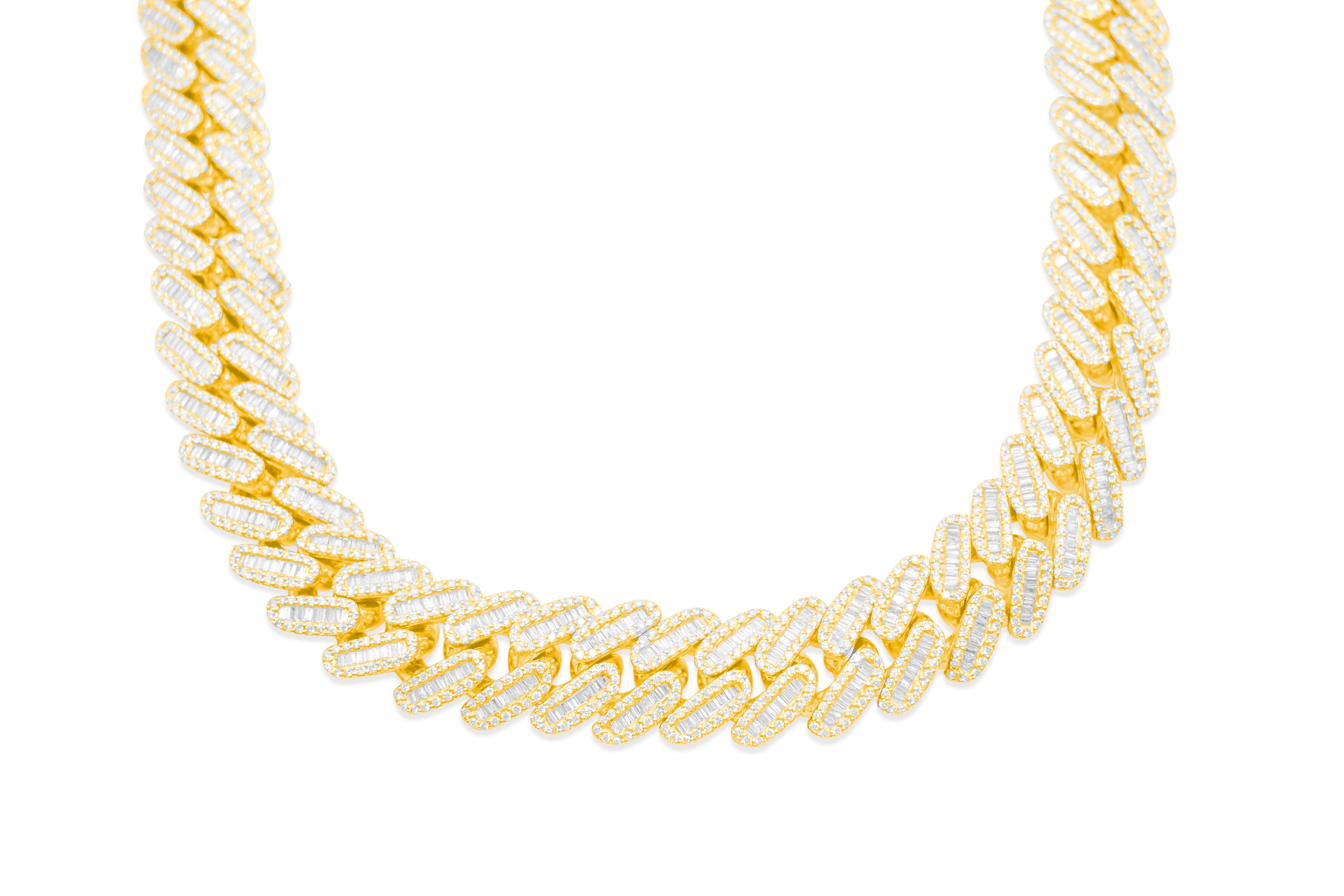 17mm 10K Gold Diamond Cuban Link Chain