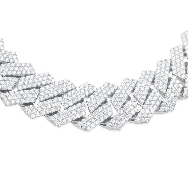 23.5mm 10K Gold Diamond Cuban Link Chain