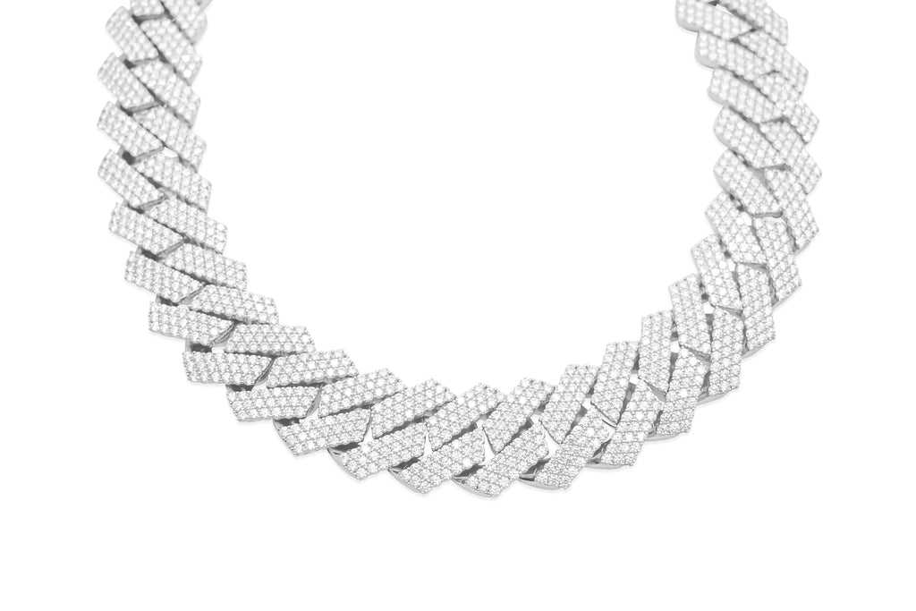 23.5mm 10K Gold Diamond Cuban Link Chain